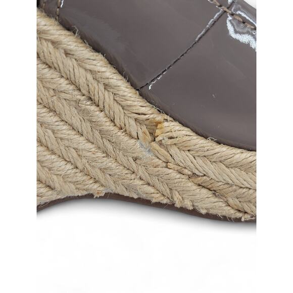 Sofft Balin Taupe Patent Espadrille Wedges Size 8 | Chic Summer Heels - Picture 7 of 7